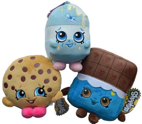 Shopkins Plush Three Pack Cheeky Chocolate Kooky Cookie Spilt Milk