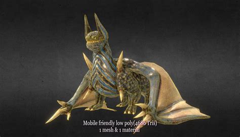 3d Model Pbr Dragon The Terror Bringer Vr Ar Low Poly Fbx