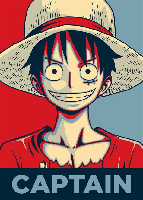 Luffy The Captain Poster By Christopher Sanabria Displate Monkey