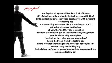Eminem Rap God Lyrics On Screen Youtube