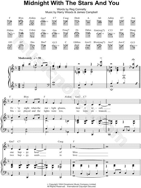 Ray Noble Midnight With The Stars And You Sheet Music In F Major Transposable Download