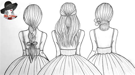Best friends BFF Drawing How to draw three sisters friends Как нарисовать лучших друзей