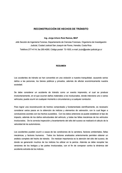 Hechos De Transito By Centro AcadÉmico De Ciencias JurÍdicas Y Forenses