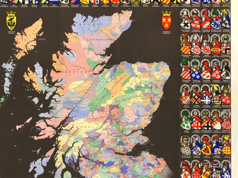 Clan Map Of Scotland Historical Map Of Scottish Clans Clans Etsy