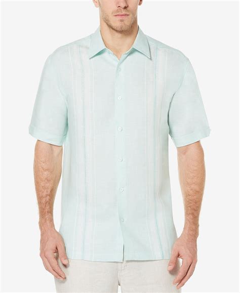 Cubavera Mens 100 Linen Perforated Panel Shirt Linen Shop Men