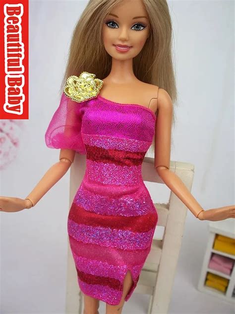 2014 New Orignal Fashion Beautiful Clothes For Barbie Doll The Leisure Dress Free T Kf065 4