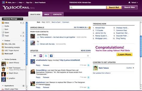 Yahoo Mail Gets A Refresh Beta Adds Twitter