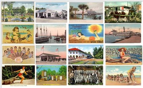 Free Shipping Worldwide Promotional Goods 60s Vintage Florida Postcard