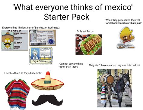 Oc What Everyone Thinks Of Mexico Starter Pack Im Mexican Btw