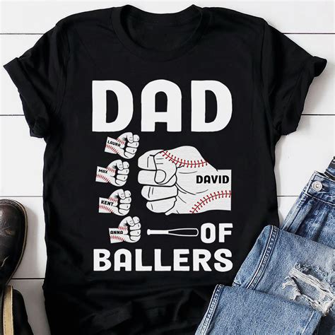 Baseball Dad Of Ballers Personalized Shirts Fathers Day Ts For D Goduckee