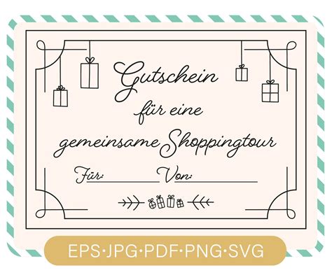 Gutschein Shoppingtour A Zum Selbst Ausdrucken Pdf Png Svg