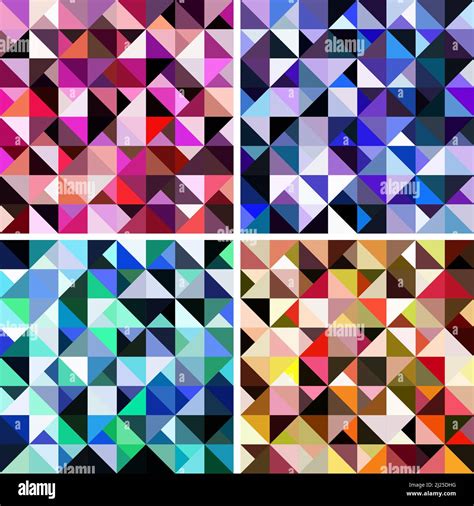 Geometric Multicolored Mosaic Tiles Pattern Background Stock Vector