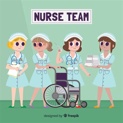 Cartoon nurse team background Vector | Free Download