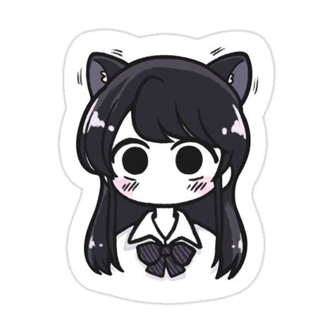 Komi San Cant Communicate Manga Komi Cat Blush Sticker By Mushopea