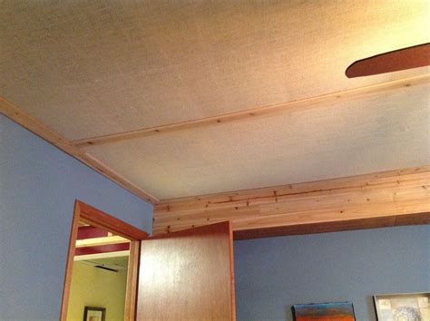 Maybe with a natural linen color. To complete my basement bedroom ceiling I purchased burlap ...