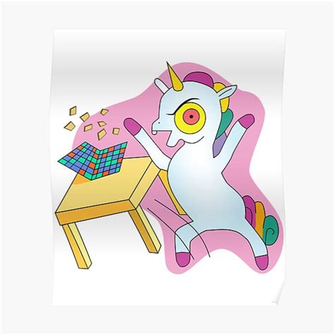 Angry Unicorn Poster For Sale By Icelandcollecti Redbubble