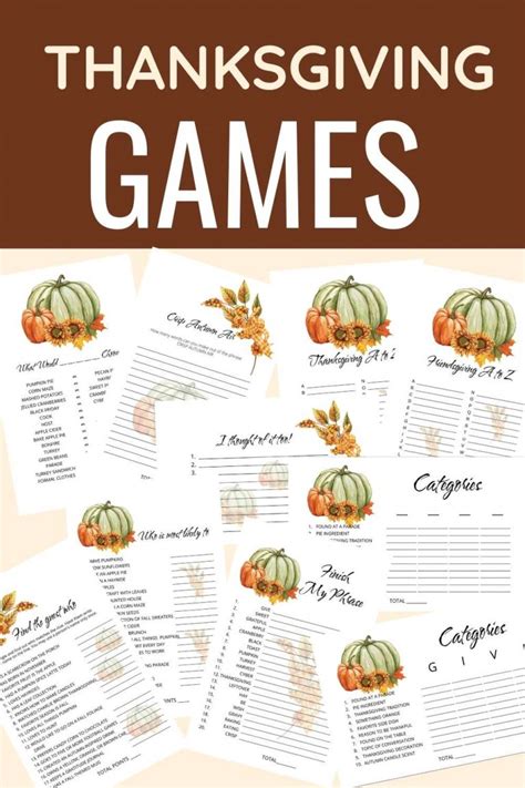 Printable Thanksgiving Games Fun For Adults Teens And Older Kids