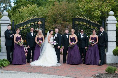 Black And Plum Wedding Party