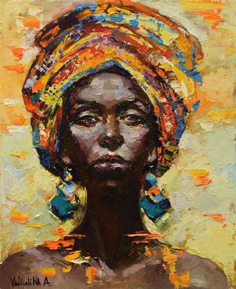 African Woman Portrait Painting Original Oil Painting Oil Painting By Anastasiia Valiulina