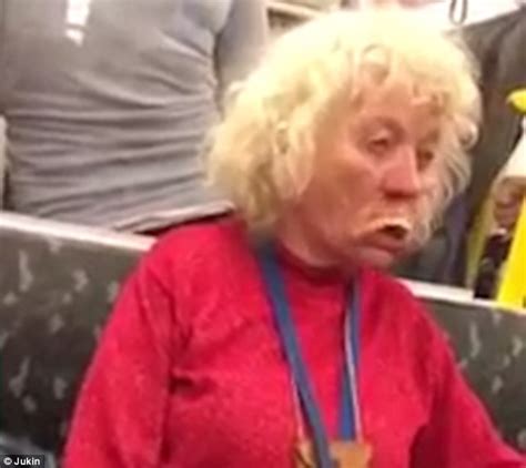 Woman Plays With Her Dentures As Though They Are Gum Clearing