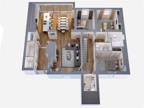2 Storey House 3d Floor Plan Gnet 3d
