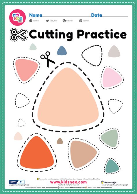 Cutting Skills Worksheets Preschool Scissors Practice Cutting