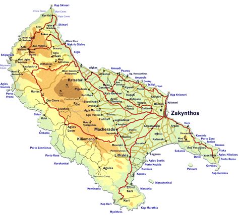 Zakynthos Mapa Turystyczna Atrakcje I Drogi