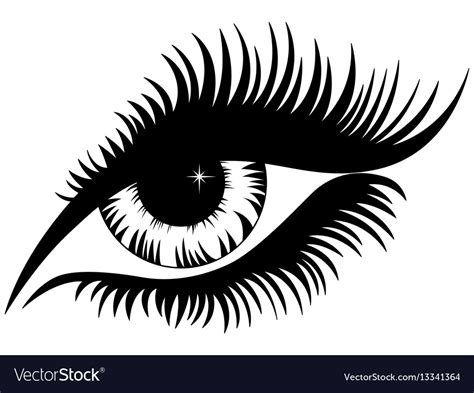 Female Eye Black Silhouette Royalty Free Vector Image