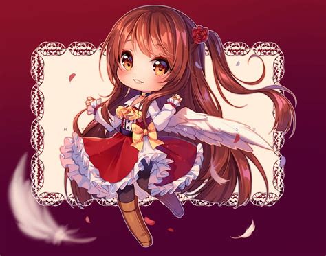 [ Video] Commission Feathers And Roses By Hyanna Natsu Cute Anime Chibi Anime Chibi Chibi Girl