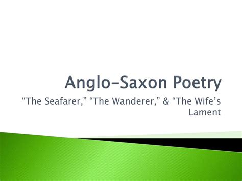 Ppt Anglo Saxon Poetry Powerpoint Presentation Free Download Id334122