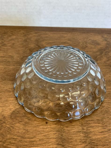 Vintage Mini Blue Glass Bowl Bubble Pattern Bowl Mid Century Etsy