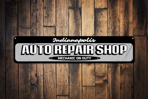 Auto Repair Shop Sign Personalized Garage Location City Sign Etsy