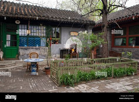 Interior Courtyard Of A Typical Beijing Hutong China Stock Photo Alamy