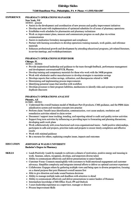 Pharmacy Operations Resume Samples Project Manager Resume Manager Resume Marketing Resume