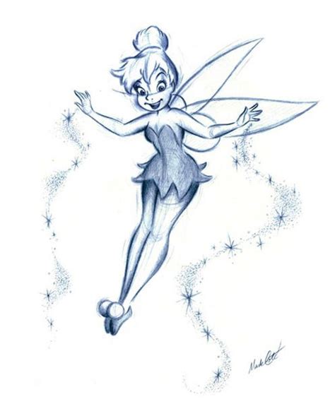 Pen Drawing Of Tinkerbell Disney Pencil Drawings Disn