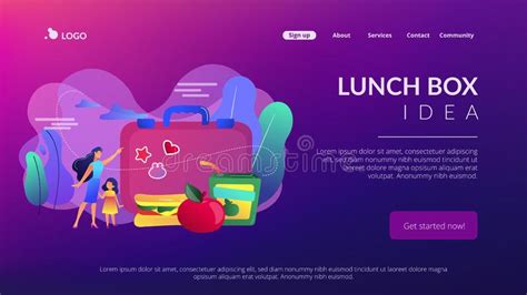 Kinderen Lunchbox Abstract Concept Vectorillustratie