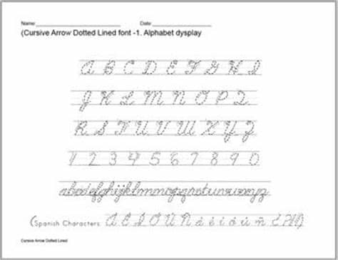 Create your own custom handwriting worksheets for handwriting practice! With this ABC Cursive Arrow Dotted Font, especially ...