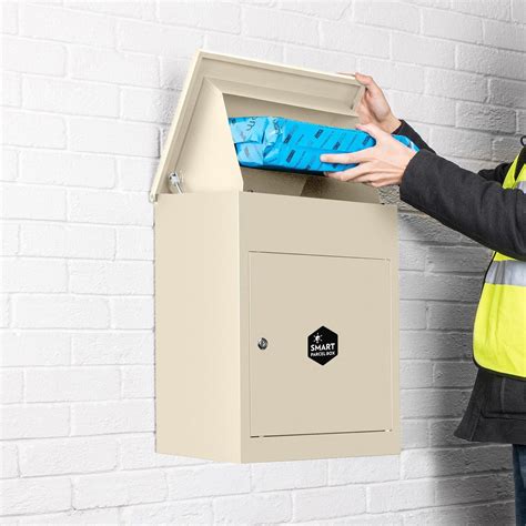 Wall Mounted Smart Parcel Drop Box Cream For Secure Multiple Internet