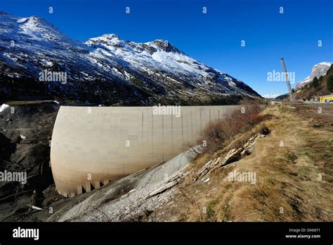Concret Dam Catchment Basin Work Site Valle Di Lei Alps Mountains