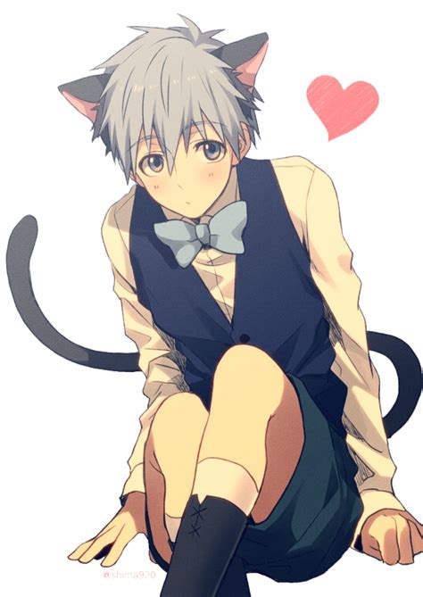 Shy Cute Anime Cat Boy