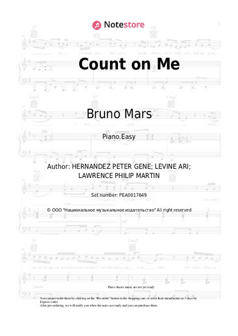 Bruno Mars Count On Me Sheet Music For Piano Download Pianoeasy