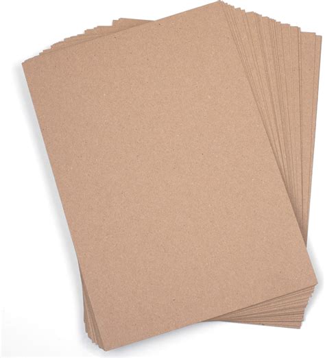 50 Sheets Brown Kraft Paper Card A4 200gsm Uk