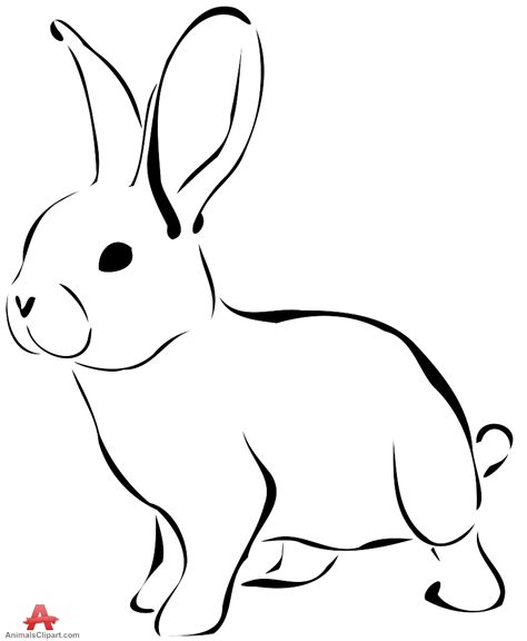Bunny Black And White Rabbit Clipart Outline In Black And White Free Design WikiClipArt