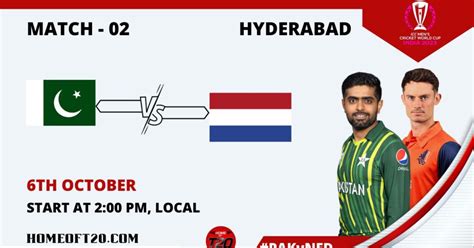 Icc Mens Odi World Cup 2023 Match 2 Pakistan Vs Netherlands Match