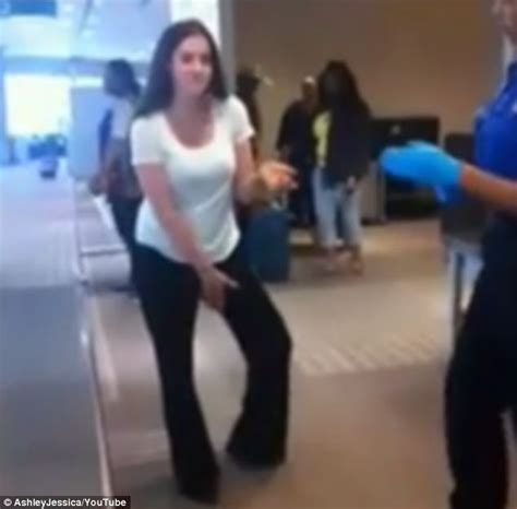 Moment Woman Claims She Was Groped By Tsa Agent During Airport Security Screening Daily Mail