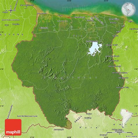 Suriname bordering countries suriname is located in northern south america. Suriname Satelliten-karte