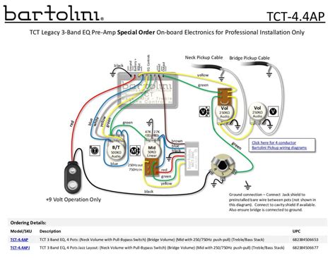 tct 4 4ap harness wiring diagram bartolini pickups and electronics