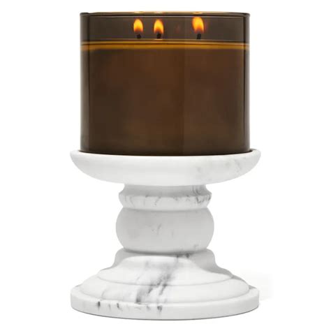 Bath And Body Works Marble Pedestal 3 Wick Candle Holder Made In Usa