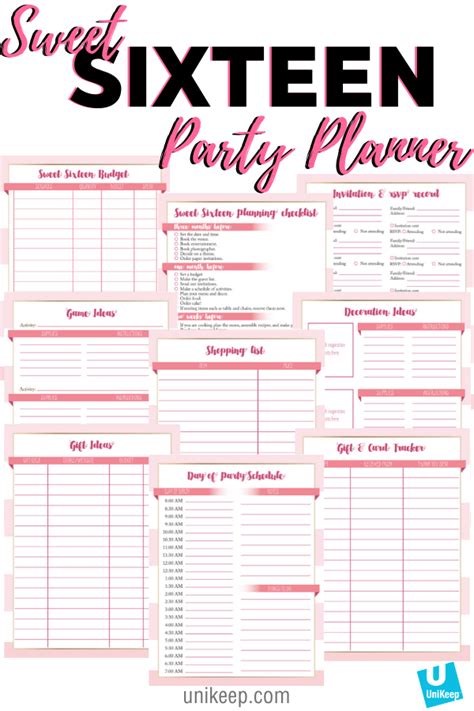 Sweet 16 Party Program Template