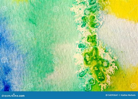 Blue Green And Yellow Watercolor Macro 2 Stock Illustration